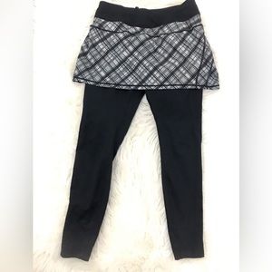 Athleta Womens Black Gray Athleisure Skirt Crop Leggings Sz Small Style 306495